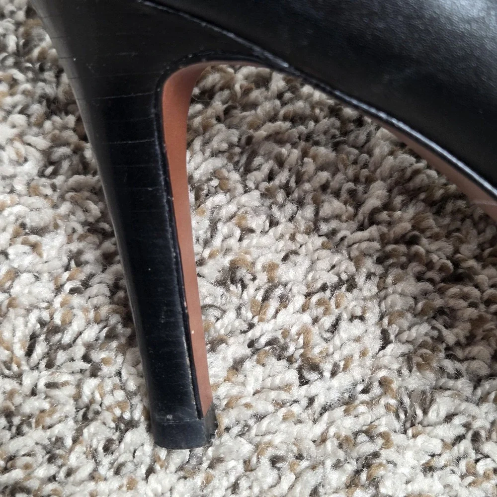 Coach Black Fold over High Heel Boots‎ Embossed Womens Size 11M